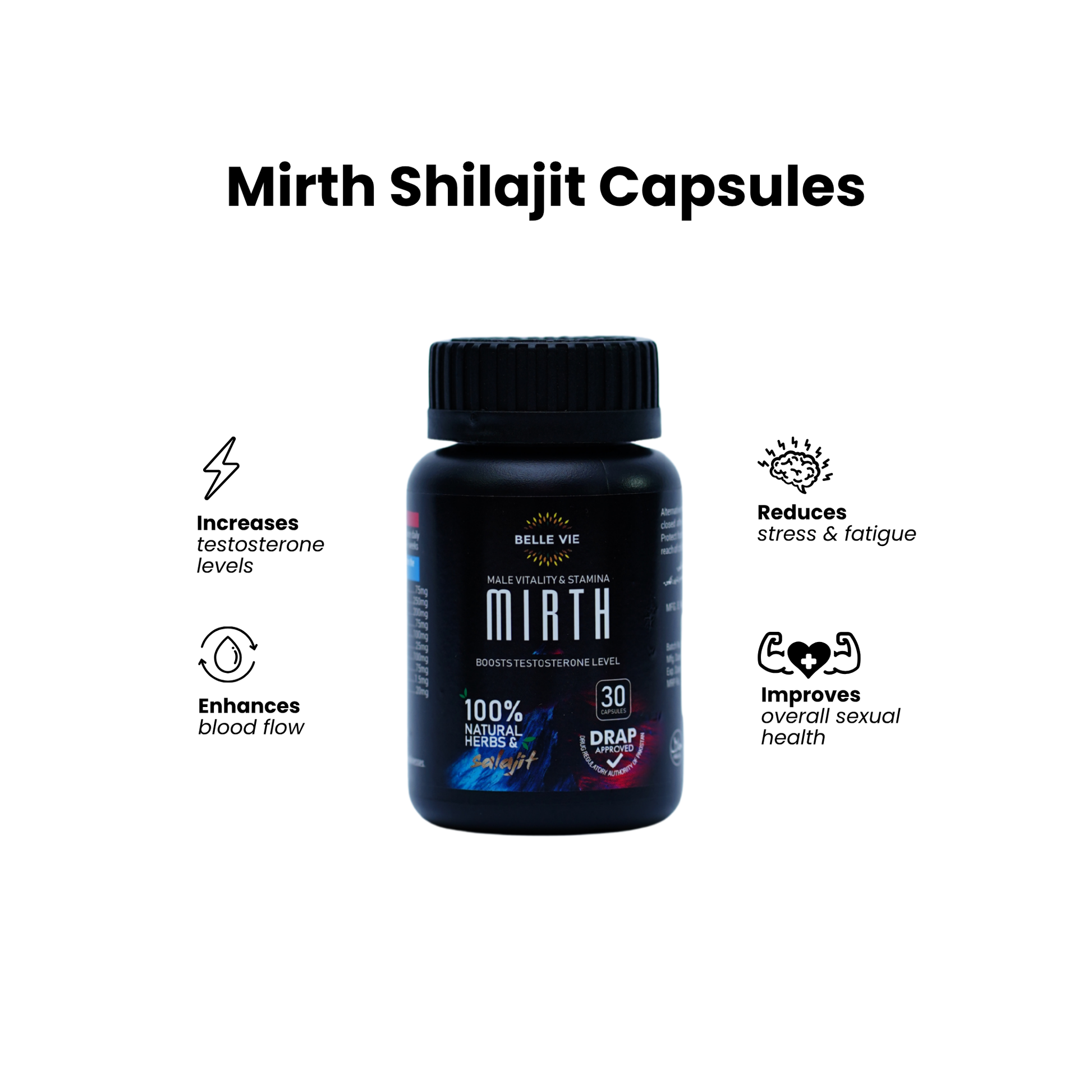 Mirth - Pure Himalyan Shilajit Herbal Capsules (30 Capsules)