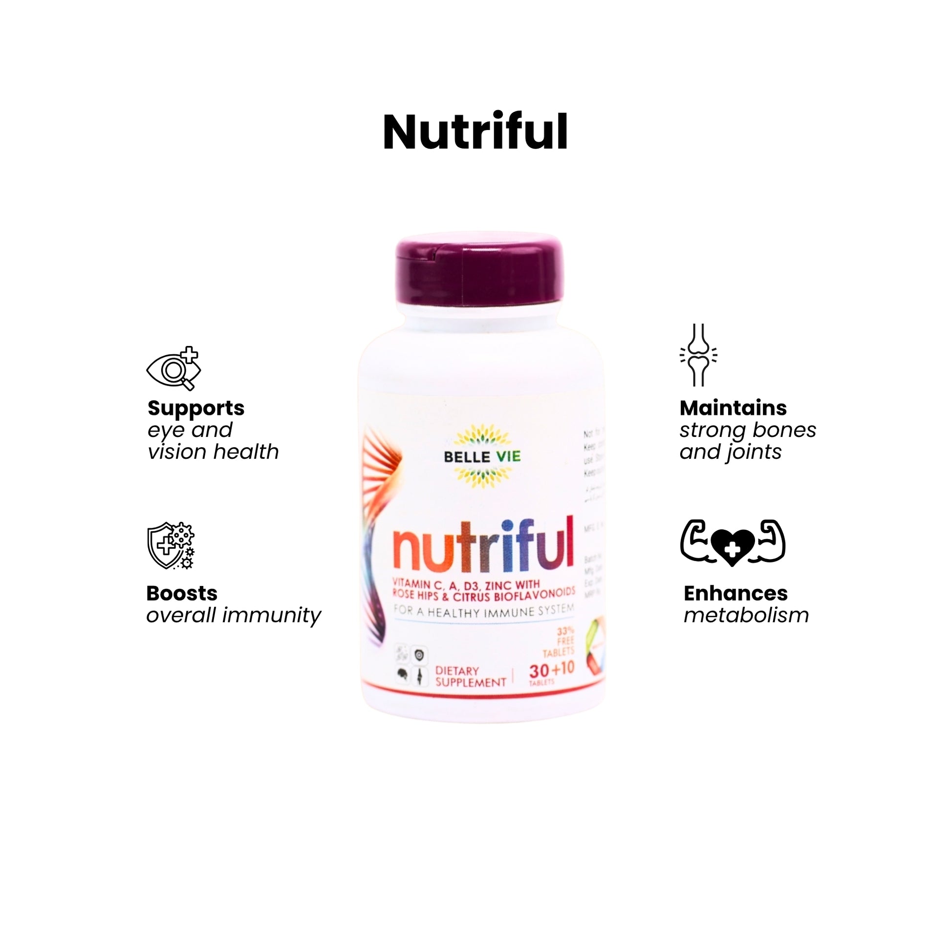 Nutriful - Vitamin C, A, D3, Zinc with Rose Hips & Citrus