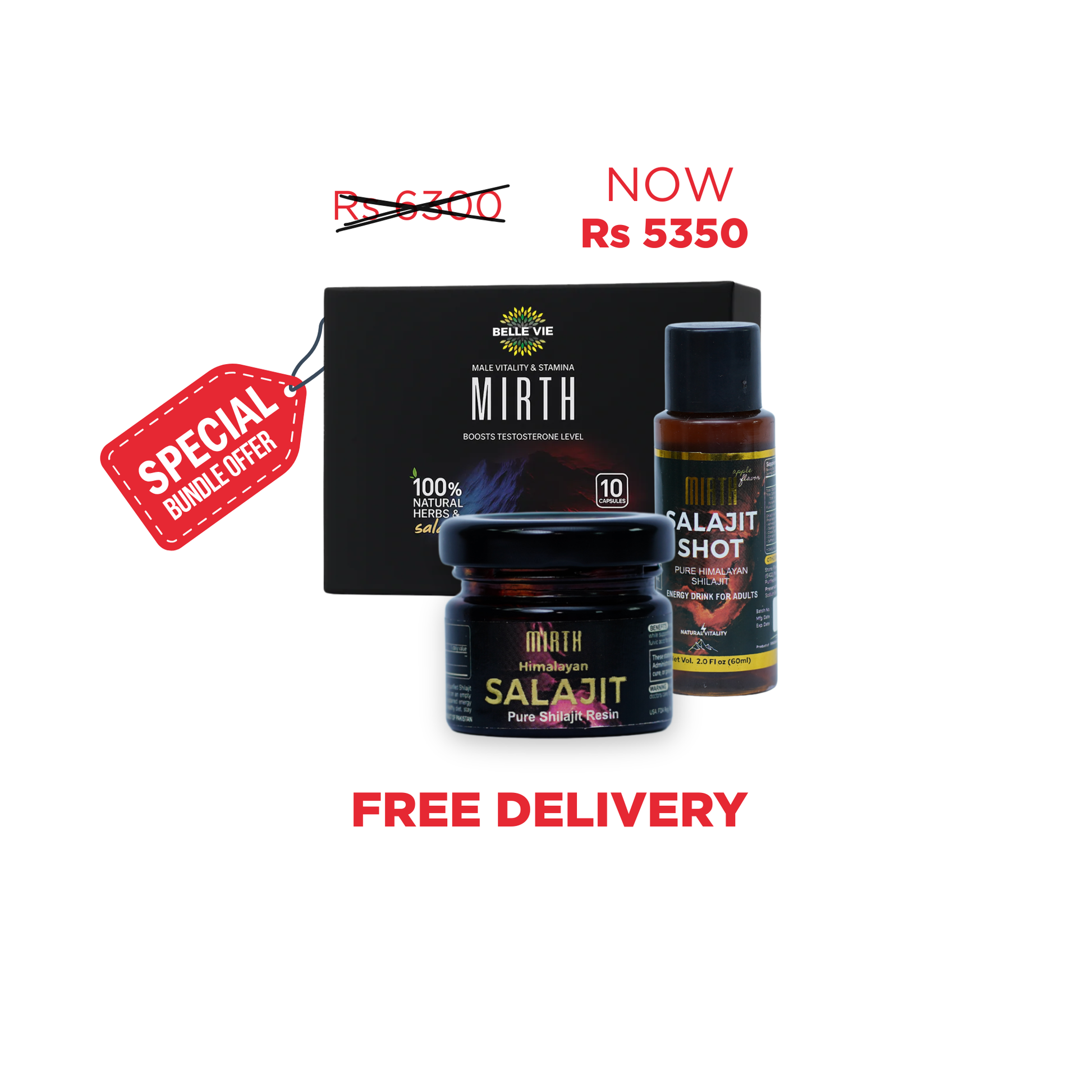 Mirth Power Pack - Shilajit Gummies, Capsules & Shots